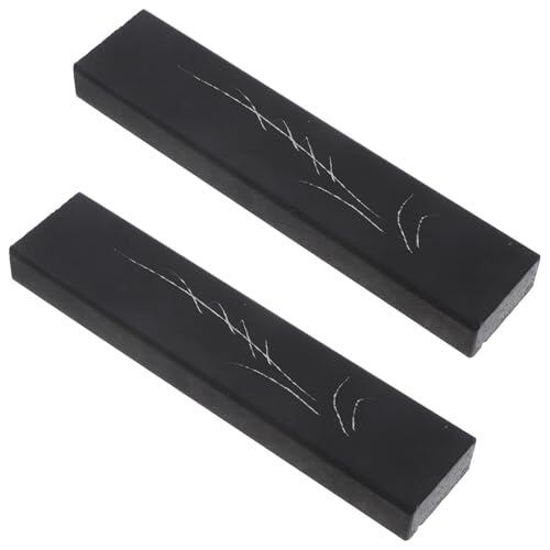 LIFKOME Pisapapeles de Caligrafía de Piedra Negro, Diseño Moderno y Ligero Cómodo para Escritorio en Bodas y Cumpleaños, Paquete de 2 Piezas