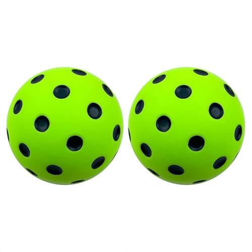 Paquete de 2 pelotas de pickleball silenciosas, pelotas de práctica de espuma de poliuretano para uso en interiores y exteriores, bola de entrenamiento de alta elasticidad que reduce el ruido, es un