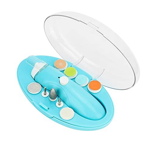 HEEPDD Taladro de Uñas Eléctrico, Lima de Uñas con 9 Cabezales, Velocidad Ajustable 0-6800 RPM para el Cuidado de las de Bebés y Adultos Taladro de Eléctrico, Plástico Recargable Nan