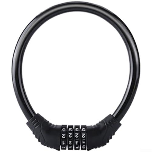 Spelonify Candado de bicicleta resistente con cable de acero grueso, aleación de zinc, antirrobo, seguridad para motocicleta, scooter, núcleo serpentino, impermeable, para exteriores (BlackB)