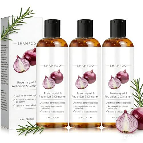 3Pcs Champu de Cebolla con Extracto De Canela, 200ML Champú Cebolla, Champu Excalvo, Limpieza Profunda para Un Cabello Más Denso En Apariencia, para Todo Tipo de Cabello (3PCS)