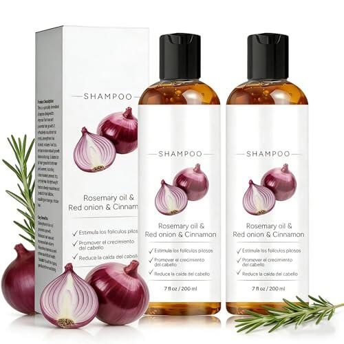 3Pcs Champu de Cebolla con Extracto De Canela, 200ML Champú Cebolla, Champu Excalvo, Limpieza Profunda para Un Cabello Más Denso En Apariencia, para Todo Tipo de Cabello (2PCS)