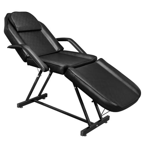Bonnlo - Mesa de masaje plegable profesional, cama esteticista, mesa estética profesional facial versátil para equipo de salón de belleza spa peluquero (negro, 185 x 82 x 70 cm, mesa)