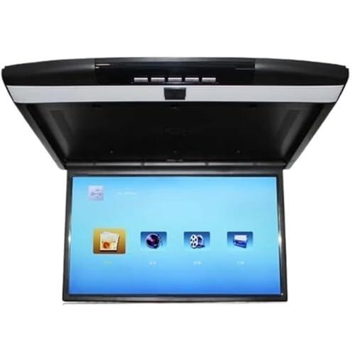 ZenHailure Monitor De Techo De Coche,17.3 Pulgadas Monitor De Techo De Coche HD 1080p TV Mp5 Pantalla IPS ángulo De Visión Completo Abatible hacia Abajo Monitor De Coche con USB TF HDMI FM Black
