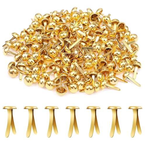 VBSJAH 100 Piezas Mini Brads, Encuadernadores Encuadernacion, Clavos para Scrapbooking Redondos para Manualidades Álbumes de Recortes, Papel Decoración Herramienta de Scrapbooking DIY