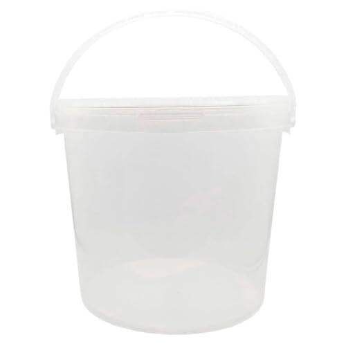 AC - Cubo Transparente de Plástico con Tapa y asa - Apto para Uso alimentario - Fabricado en España - 20 litros