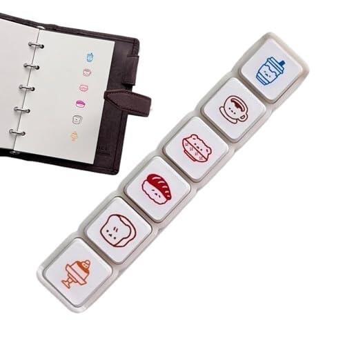 Mini Stamps for Scrapbooking - Cartoon | Portable Reusable with Robust Build & Vivid Finish Matte Texture for Paper Art Wrapping Students Teachers Girls Women Teens School Activity