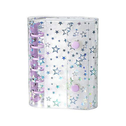 Cubierta para archivador A7 con estrellas brillantes para presupuesto, carpeta de anillas, organizador de álbumes, diarios, sobres de dinero, carpetas de hojas móviles
