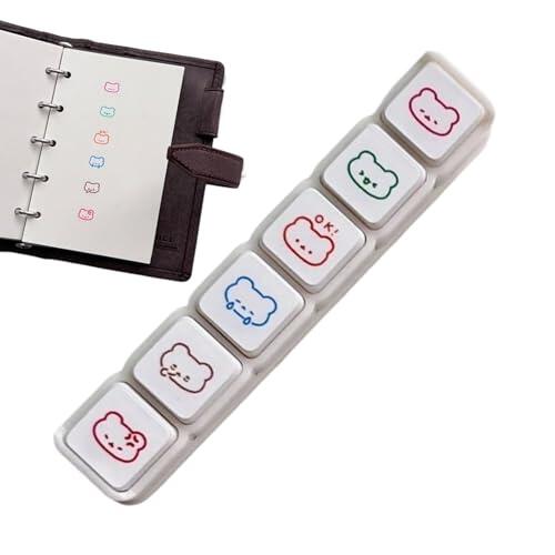 Scrapbooking Stamps - Cartoon Portable Reusable for Evaluation | Mini Stamps for Scrapbooking with Resilient Build Sleek for Paper Art Wrapping Students Teachers Home Utility