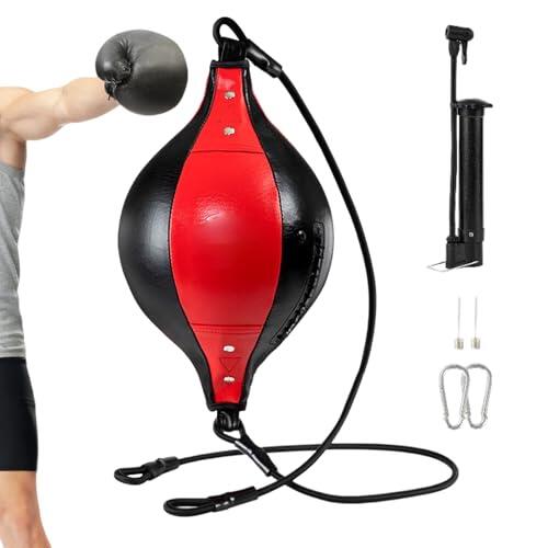 de Doble Extremo - Saco de boxeoflexible | Bolsas elásticas de Velocidad de Cuero de PU, Pelota de boxeoprofesional, Entrenador de Boxeo, speedballpara Gimnasio, coordinación física, entrenam