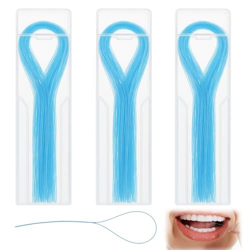 LgCiXli 150 enhebradores de hilo dental para puentes y aparatos ortopédicos, limpieza interdental precisa para implantes y ortodoncia, diseño de nailon flexible para la prevención de placas, 3 x 50