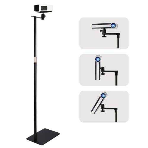 Yinnhom Soporte para proyector, soporte universal multifuncional giratorio de 360°,soporte de suelo oculto en forma de L, compatible con proyectores,cámaras y webcams para uso en oficinas y exteriores