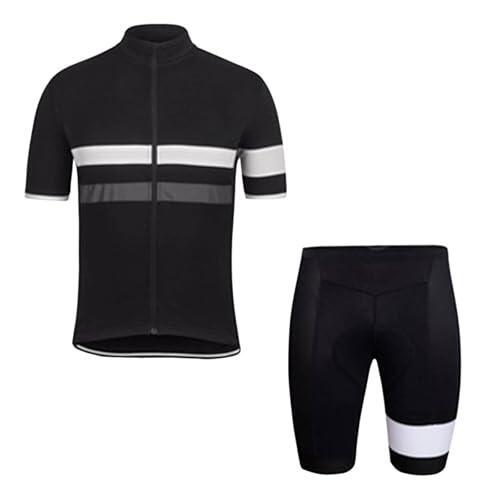 Chándal para hombre, camiseta de ciclismo y manga corta, conjunto de camiseta de ciclismo y camiseta para exteriores, ropa deportiva, traje de ciclismo, Blanco, L