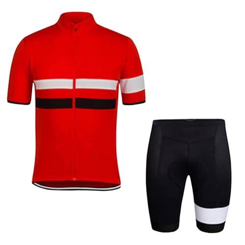 Chándal para hombre, camiseta de ciclismo y manga corta, conjunto de camiseta de ciclismo y camiseta para exteriores, ropa deportiva, traje de ciclismo, rojo, M