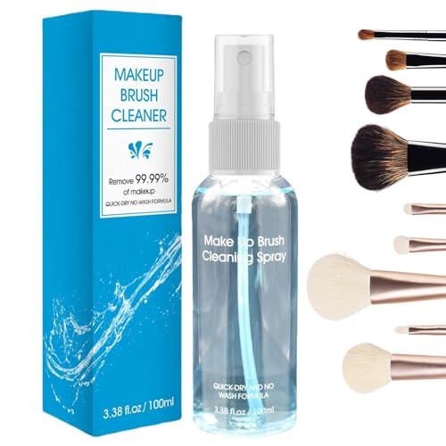 Spray limpiador de brochas, limpiador de brochas de maquillaje para cerdas sintéticas con actualización instantánea, material de solución con función de higiene diaria, protector de tocador portátil,