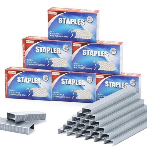 6000 Grapas 24/6 Extra Resistentes para Grapadora de Oficina, Acero Galvanizado, Agujas Galvanizadas, Grapadora SuperStrong para Oficina, Escuela y Hogar