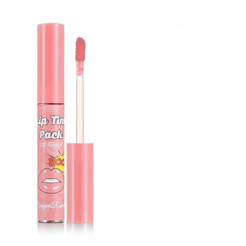 Barra de labios peel-off, tinte labial mate peel-off, de larga duración, resistente al agua y a las marcas, brillo de labios voluminizador Magic Colour con copa reveladora antideslizante (#01)