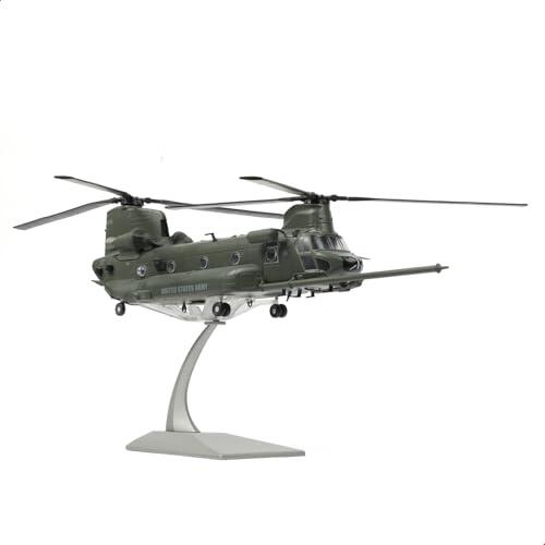 NUOTIE 1/72 MH-47G Chinook - Modelo de helicóptero de elevación pesada, avión militar de metal fundido a presión con rotores desmontables y soporte de exhibición de 15.6 pulgadas, gran escala