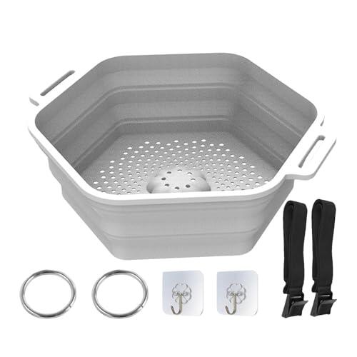 Bañera de hielo de silicona: material ligero y resistente, plegable para ahorrar espacio, función de drenaje fácil, cubo de terapia de frío, recuperación muscular, relajación, rutina de bienestar en