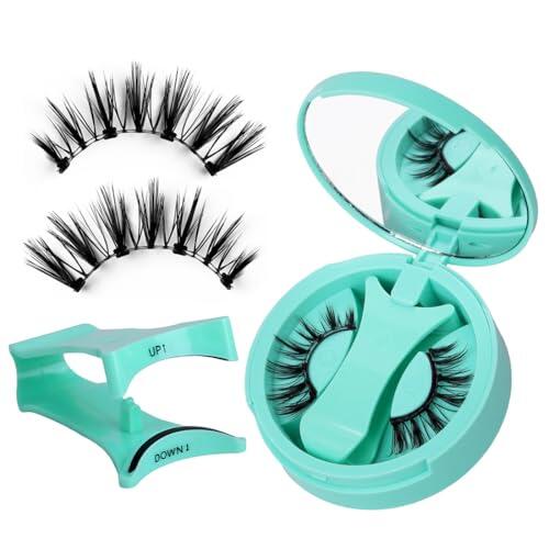 JHAZUN Set De 2 Pares De Pestañas Magnéticas, Magnetic Lashes, Pestañas Postizas Naturales Magneticas, Magnetic Eyelashes With Applicator, Sin Pegamento