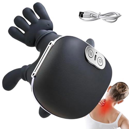 Masajeador Cuello Cervical 4D Inalámbrico Eléctrico Con Calor | Masajeador Espalda Con Calor 2 Niveles | 3 Modos Petrissage | USB Recargable | Para Hombros Espalda, alivias Dolores Musculares Fatiga