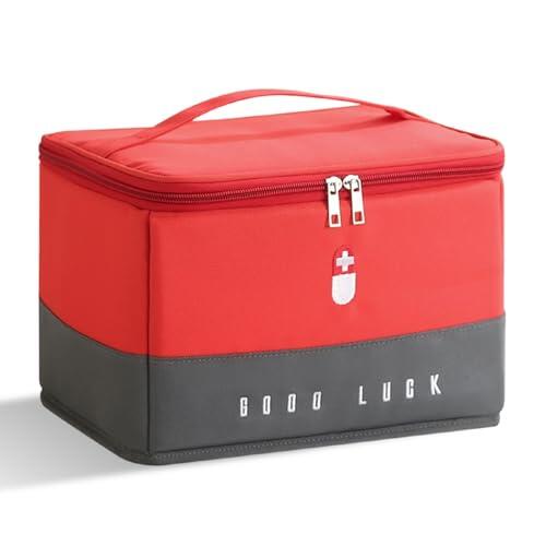 FYting Botiquin de Primeros Auxilios 10L,Botiquin Viaje,Botiquin Vacio XXL,con Asa, Impermeable,para el Hogar, la Escuela, los Viajes (Rojo)