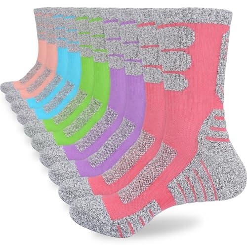 ouhos 5 pares de calcetines de fútbol para hombre, antideslizantes, con agarre, acolchados y transpirables, color blanco y negro, tallas 43-46, Blanco/Blanco/Blanco/Blanco, 43-46