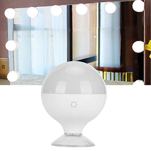 Naroote Bombilla LED de Maquillaje Brillo Ajustable Recargable para Espejo de Maquillaje 6 Cm Blanco 1 Pieza para Embellecer el Tocador (WHITE)