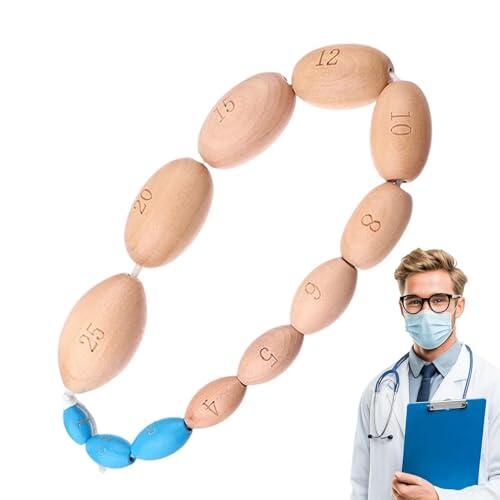 Escala de medición endocrina: rosario de madera, herramienta de orquidómetro, ayuda educativa médica | Perfecto para pediatras, hospitales y laboratorios clínicos.