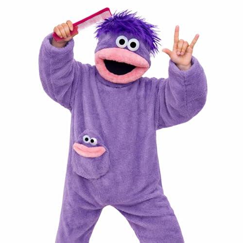 Pijamas de una Pieza para Mujeres y Hombres Monos de Disfraz de Animales Divertidos, Monos de Cosplay de Forro Polar para Adulto Pijamas cómodos de Forro Polar para Adulto Unisex (Dark Purple #2, M)