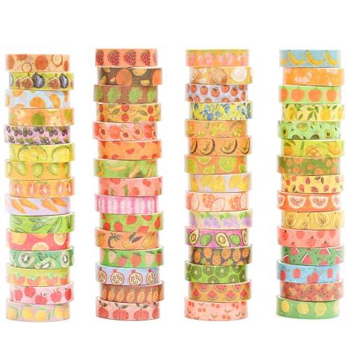 Songdao 60 Rollos Washi Tapes, Cinta Adhesiva Decorativas Masking Tape para Scrapbooking, Manualidades, Marcos de Fotos, Bullet Journal y Decorar Regalos
