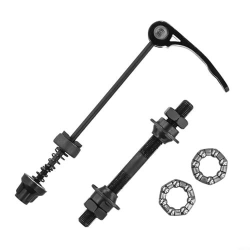 HEIBTENY Juego de pinchos de acero para bicicleta de liberación rápida eje delantero trasero con rodamientos de cubo de 25 mm para carretera de montaña de 6 7 8 velocidades para negro 145 mm y 108 mm