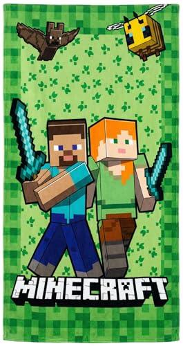Clondo Toalla de playa infantil para Minecraft Fan – Microfibra suave de poliéster – Toalla de playa o piscina, colores vivos, idea de regalo de verano, producto oficial