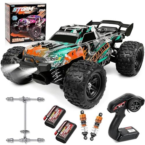 Joytreky coche teledirigido - 1:18 coche Rc 40 KMH alta velocidad 4WD | 2.4 Ghz Todo Terreno Camión Todo Terreno Hobby Grado Con Dos Baterías Recargables Para Adultos Y Niños - Naranja