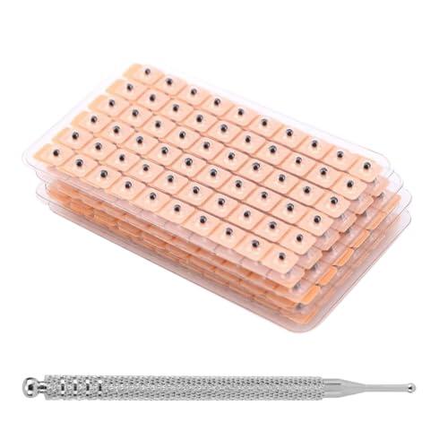 HYFZOD 600PC Akuppuntura Oído Almohadillas, Semillas Prensa Orejas, Acupuncture Semillas De Oreja, Auriculoterapia De Frijoles Acupuntura, Vaccaria Masaje De Orejas, Para Masaje De Relajación