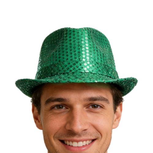 Genérico Sequin Fedora Hat | 28x12cm Retro Classic Disco Cap,Adjustable Sequin Hat,for Theme Party Stage Performance Carnival Parade Magic Shows Holiday Cosplay Festivals Women Men Teens