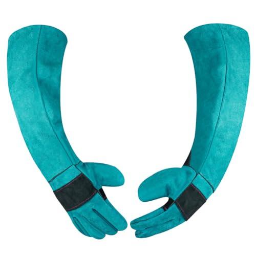 URAQT Anti-Mordidas Guantes para Manejo de Animales, 60CM Guantes de Trabajo Duraderos, Guantes Anti-Mordidas, Guantes Protección Contra Mordeduras para Baño, Jardinería, Manipulación de Animales