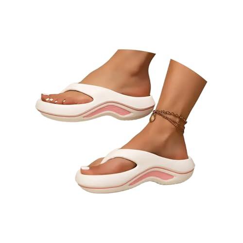 Chanclas Mujer Ortopedicas Verano Piscina Playa Suaves Cómodas Pantuflas Casa Soporte del Arco Sandalias Plataforma Ducha Baño Antideslizantes Slippers Suela Gruesa Unisex Interior Exterior Zapatilla