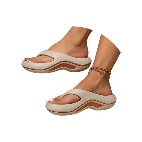 Chanclas Mujer Ortopedicas Verano Piscina Playa Suaves Cómodas Pantuflas Casa Soporte del Arco Sandalias Plataforma Ducha Baño Antideslizantes Slippers Suela Gruesa Unisex Interior Exterior Zapatilla