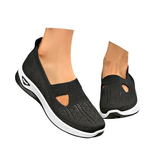 Zapatos Ortopedicos Mujer Verano con Malla Zapatillas Ortopedicas Cómodas Ligeros sin Cordones Deporte Zapatillas Ortopédicas de Plataforma Transpirables Antideslizantes Soporte, 35-44 EU