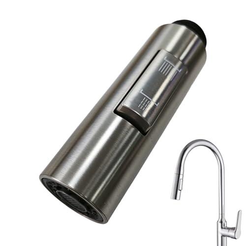 Cabezal de Grifo de Cocina Extraible G1/2, Alcachofa y Aireador con Modo Chorro y Ducha, Función Ahorro de Agua Antissalpicaduras Compatible con Instalación Estándar