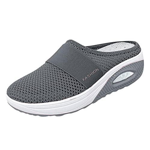 Zapatos Ortopedicos Mujer Verano con Malla Zapatillas Ortopedicas para diabéticos Cómodas Ligeros sin Cordones Zapatillas Ortopédicas de Transpirables y Antideslizantes Sandalias, 36-43 EU