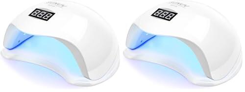 SUNUV Lámpara UV Led Uñas Secador de Uñas Smart 2.0 para Esmalte de Uñas de Gel con Temporizador, Sensor y Panalla LCD en Hogar y Salón de Belleza SUN5 (Paquete de 2)