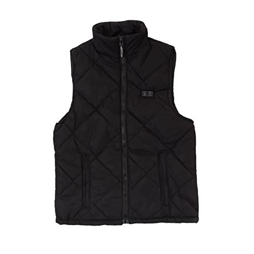 ACOGEDO Chaleco Calefactable para Niños con 19 Zonas de Calefacción para Niños y Niñas - Chaqueta Calefactora Eléctrica USB para Actividades Al Aire, Negro (130cm)