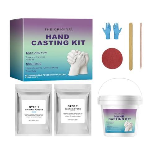 Kit de fundición a mano – Herramienta de escultura de molde de yeso hecho a mano | Kits de fundición a mano para parejas, para familiares, amigos, novio, novia, San Valentín, fecha, día de la madre