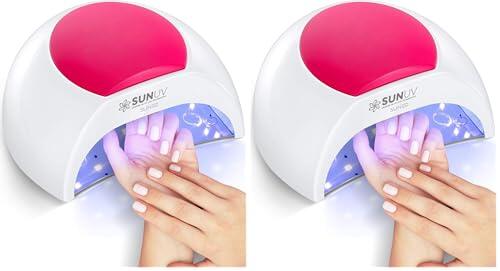 SUNUV Lámpara Secadora de Uñas, Profesional LED UV Lampara Uñas de Gel, Curado Luz en 4 modos para tiempo 10s, 30s, 60s y 90s (Paquete de 2)