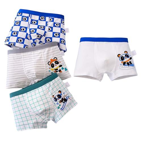 Generisch 2026 Ropa interior para niños con estampado de dibujos animados, tejido elástico resistente para comodidad diaria en el tiempo libre, actividades diarias, 4 piezas, Blanco, 9-10 años