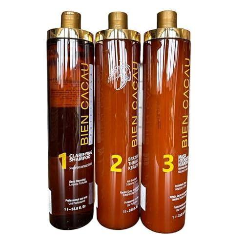 Sistema de alisado brasileño de queratina Bien Cacau para el cabello