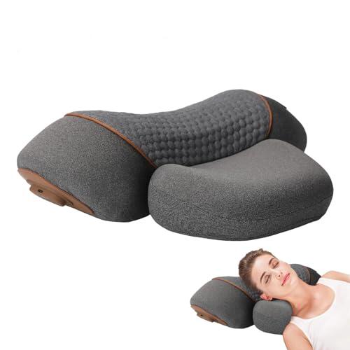 3 in 1 Neck Massager Almohada, Masajeador Espalda y Cervical Almohada con Vibración y Tracción, para Hogar y Oficina Aliviar el Dolor de los tejidos profundos (Negro)