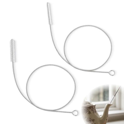 Cepillo de limpieza de tubos flexible 100 cm 2 piezas de acero inoxidable y nylon, escobillón largo para pajitas, tuberías, desagüe cocina, fregadero, cafetera, acuario y radiador
